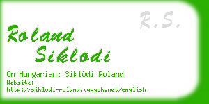 roland siklodi business card